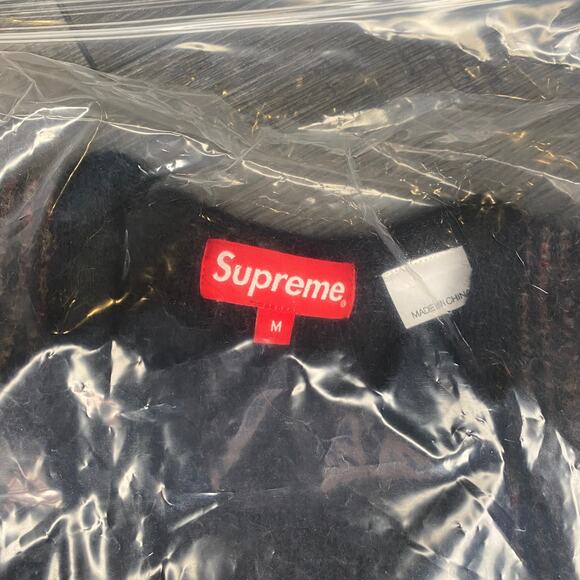 Supreme Brushed Grid Cardigan Black SS22 Size Medium - Picture 3 of 7
